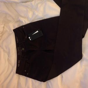 DL1961 Burgundy wax coated skinny jeans